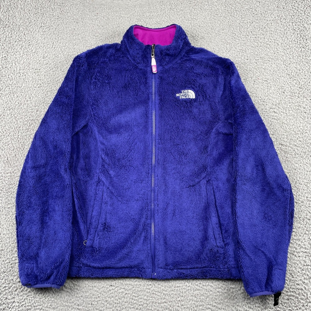 The North Face Fleece Jacket Womens L Blue Osito Full Zip Soft Fuzzy AAHY